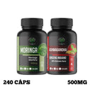Kit Moringa + Ashwagandha Natural - 240 Cápsulas 500mg - Suplemento Natural