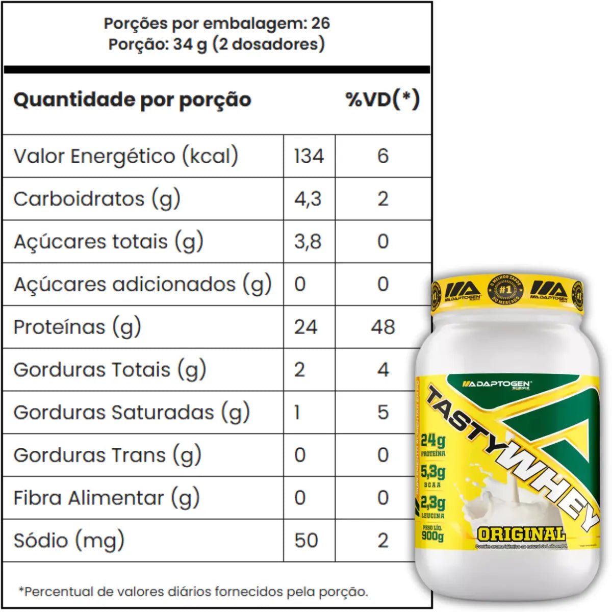 Tasty Whey Adaptogen 900g - Whey Protein 3W Concentrado Isolado Hidrolisado - Imagem 4