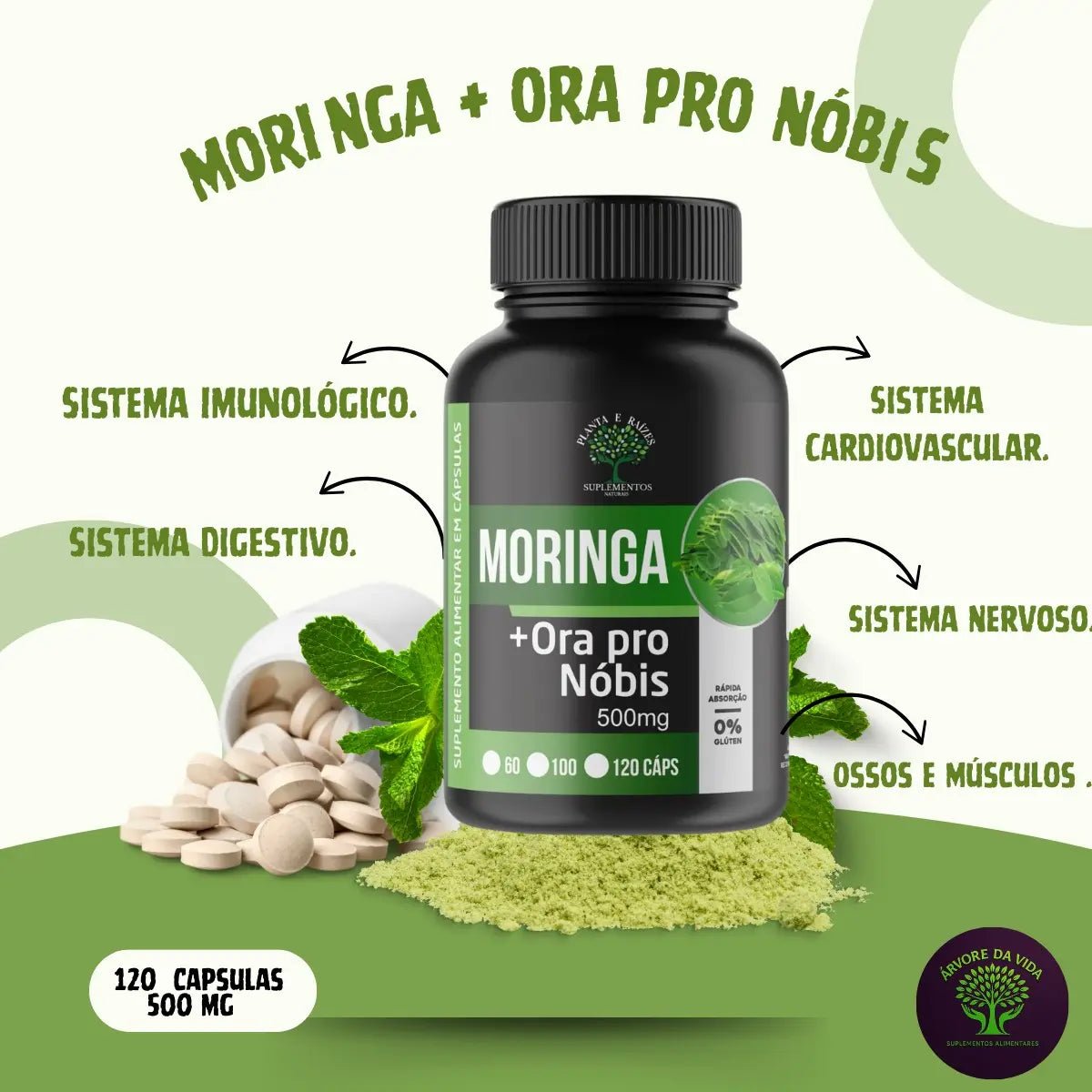 Kit Moringa + Ashwagandha Natural - 240 Cápsulas 500mg - Suplemento Natural - Imagem 4