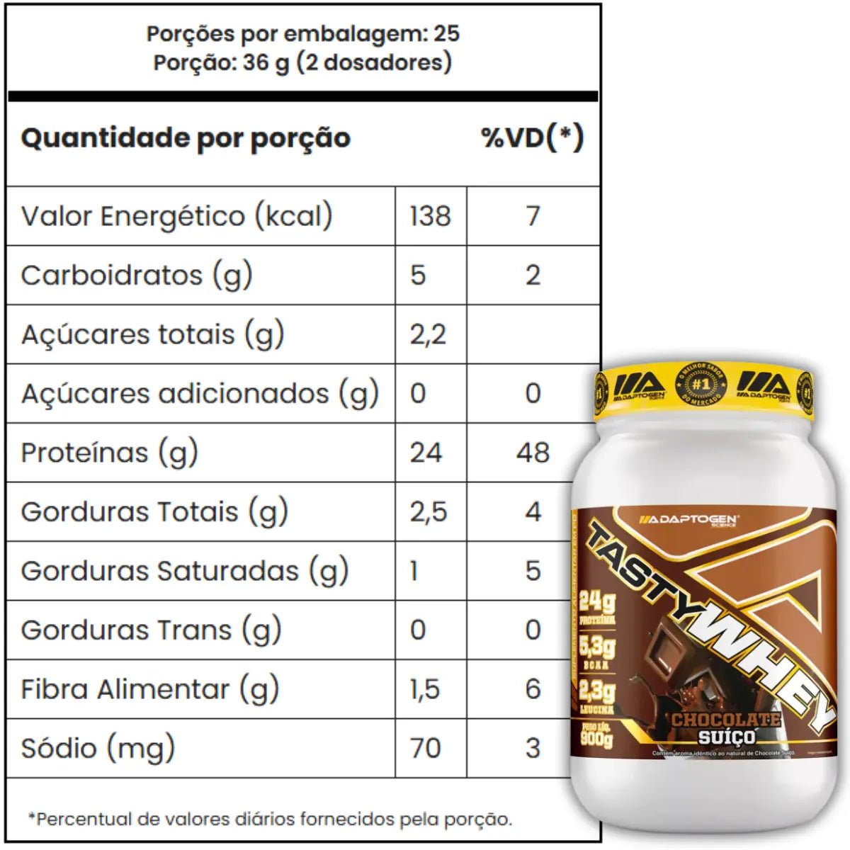 Tasty Whey Adaptogen 900g - Whey Protein 3W Concentrado Isolado Hidrolisado - Imagem 6