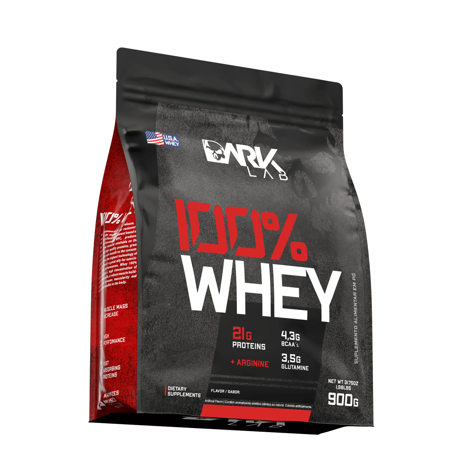 Whey Protein 100% Concentrado 900g - 21g Proteína por Dose - Dark Lab - Imagem 2