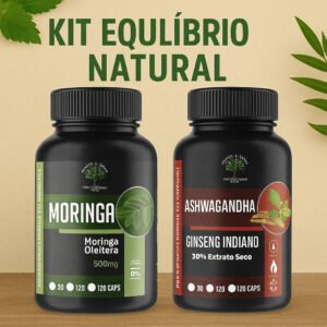 Alternative view of Kit Moringa + Ashwagandha Natural - 240 Cápsulas 500mg - Suplemento Natural