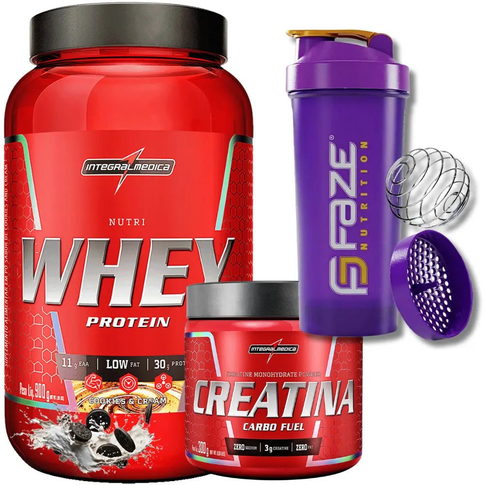 Kit Nutri Whey 900g + Creatina CarboFuel 300g + Coqueteleira Integralmedica - Imagem 17