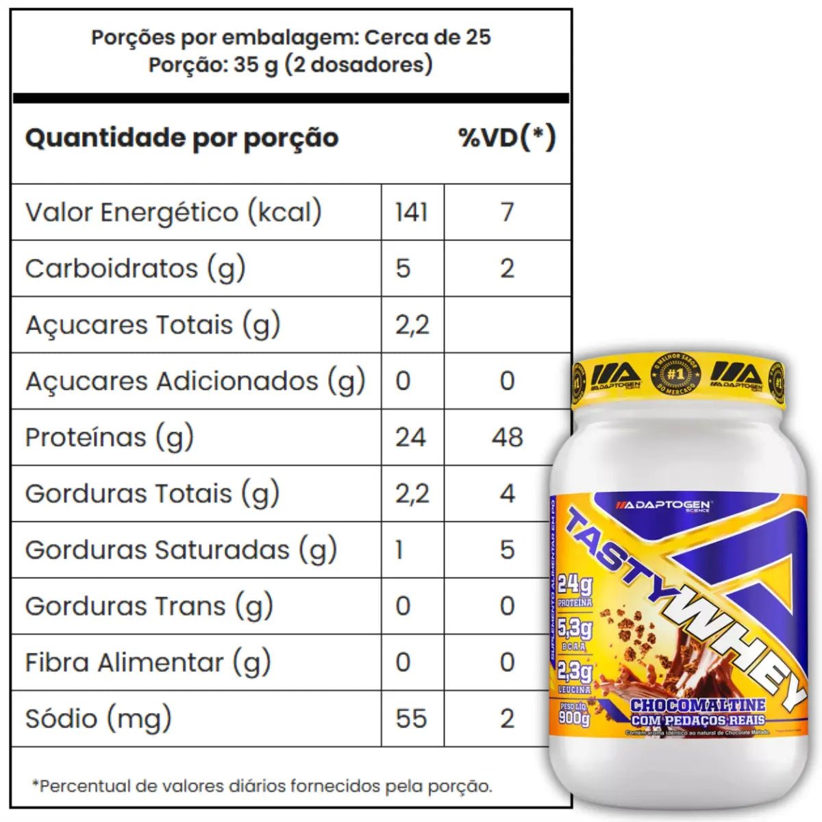 Tasty Whey Adaptogen 900g - Whey Protein 3W Concentrado Isolado Hidrolisado - Imagem 2
