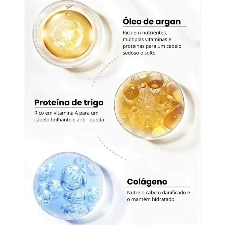 Kit Capilar Colágeno Kameell 4 Produtos - Shampoo 1L + Condicionador 1L + Máscara 500ml + Óleo 50ml - Imagem 4