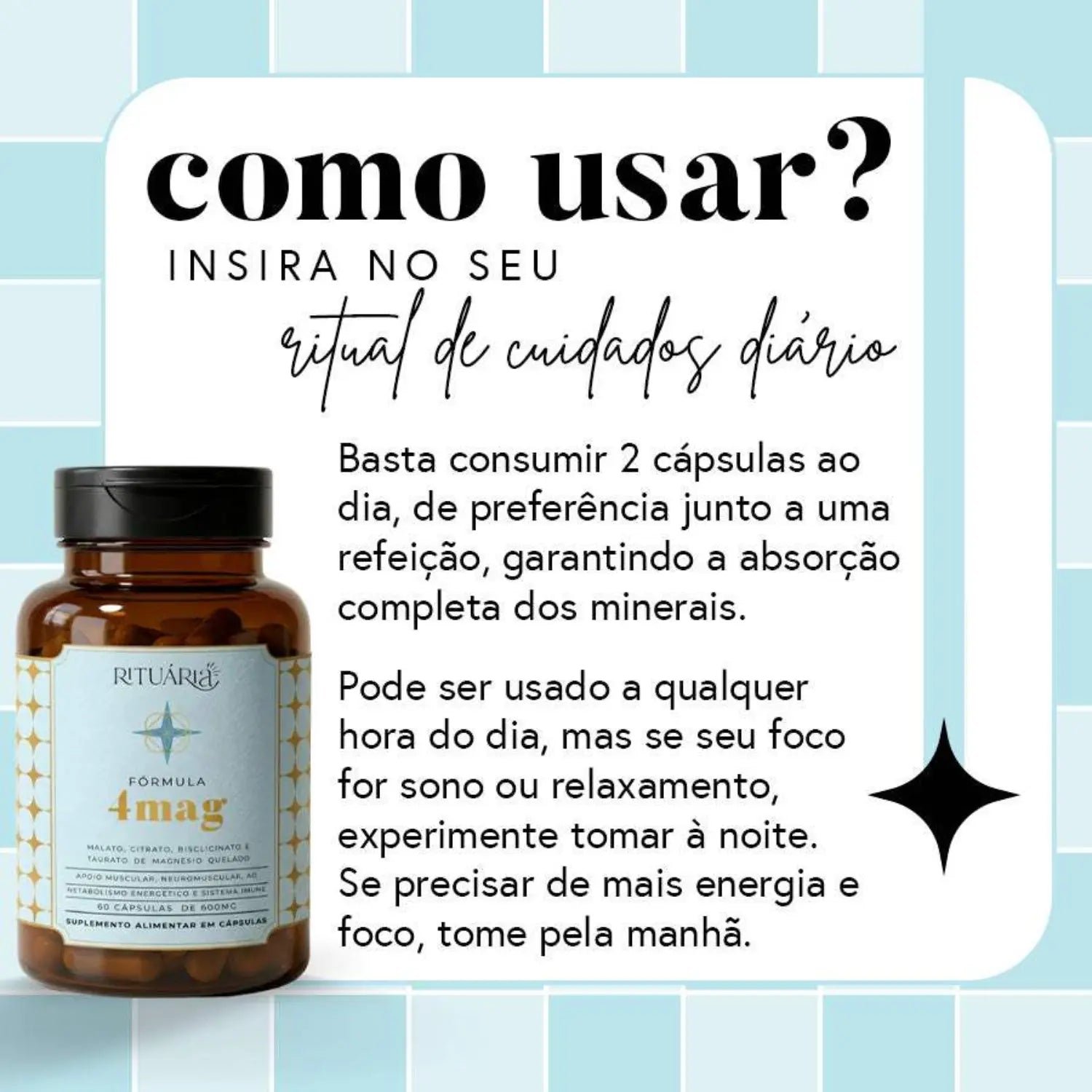 Suplemento Magnésio 4Mag com Vitamina B6 - 60 Cápsulas Rituária - Imagem 7