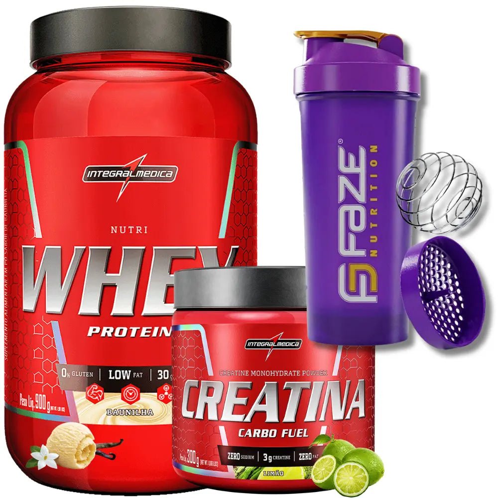 Kit Nutri Whey 900g + Creatina CarboFuel 300g + Coqueteleira Integralmedica - Imagem 12