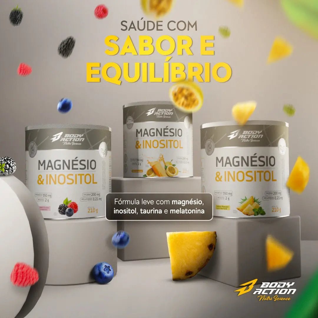 Magnésio Bisglicinato + Inositol + Melatonina Bodyaction 210g - 3 Sabores - Imagem 9