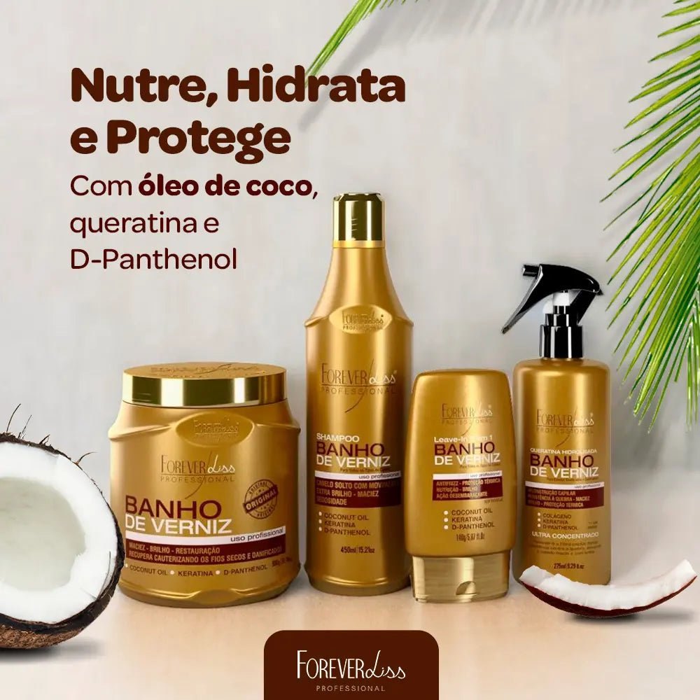Kit Banho de Verniz Completo Forever Liss 6 Produtos Tratamento Capilar - Imagem 3