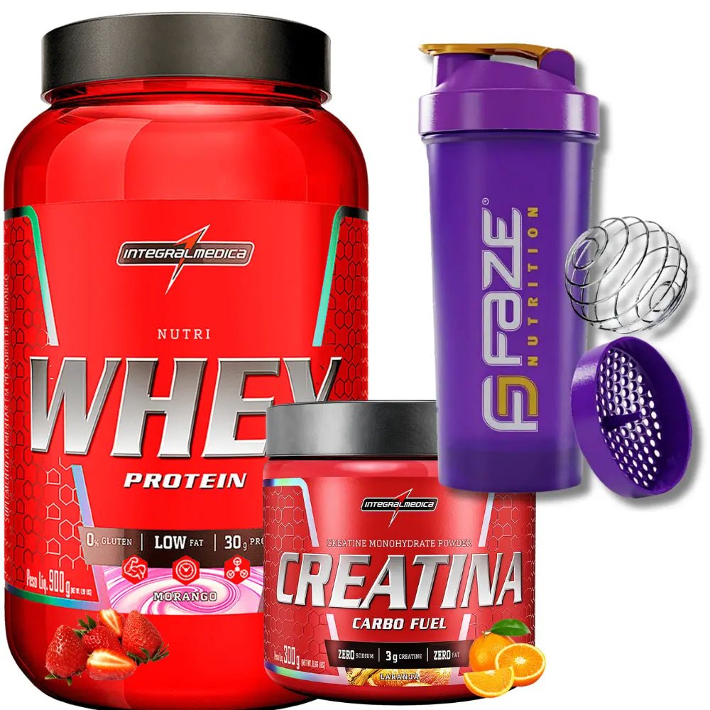 Kit Nutri Whey 900g + Creatina CarboFuel 300g + Coqueteleira Integralmedica - Imagem 16