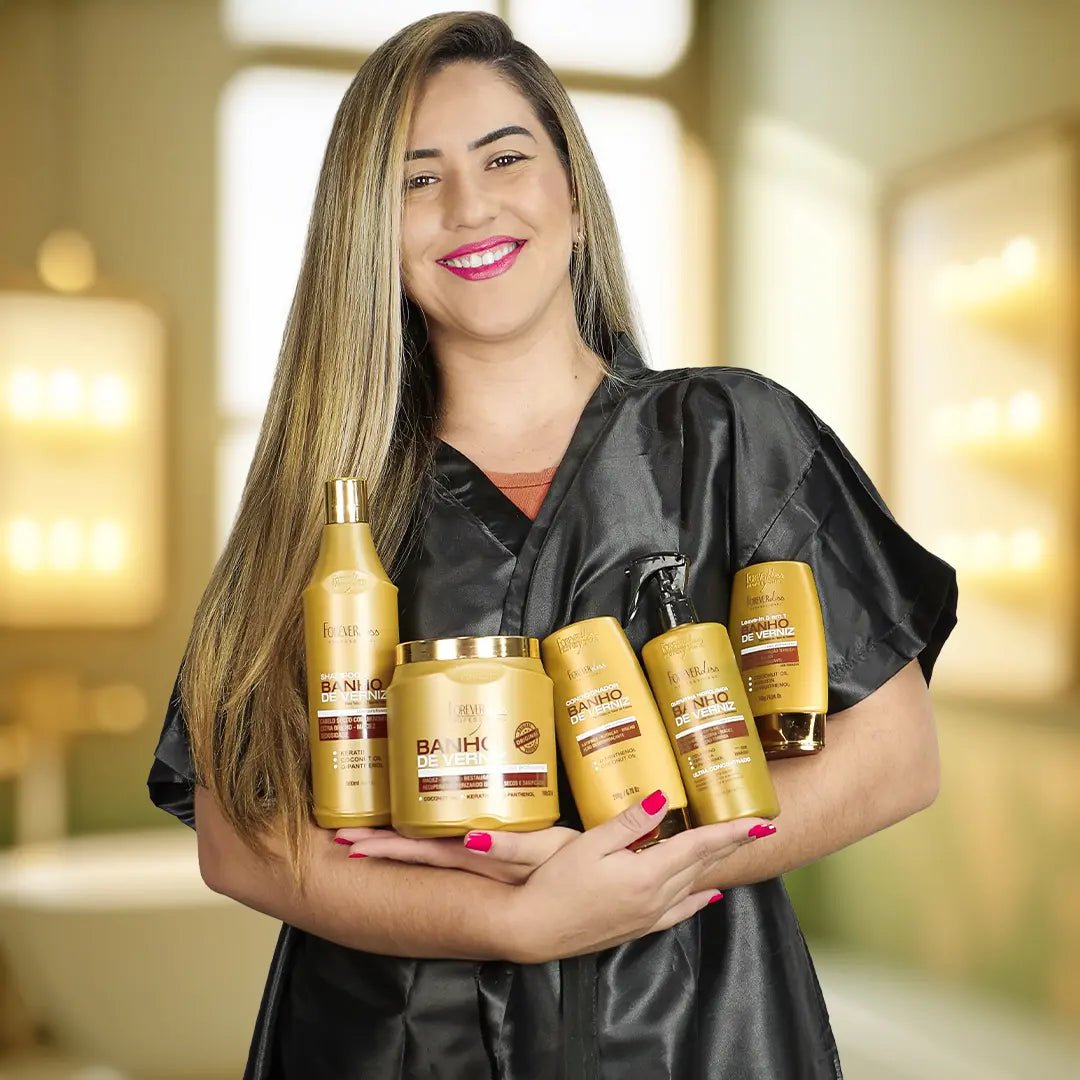 Kit Banho de Verniz Completo Forever Liss 6 Produtos Tratamento Capilar - Imagem 7