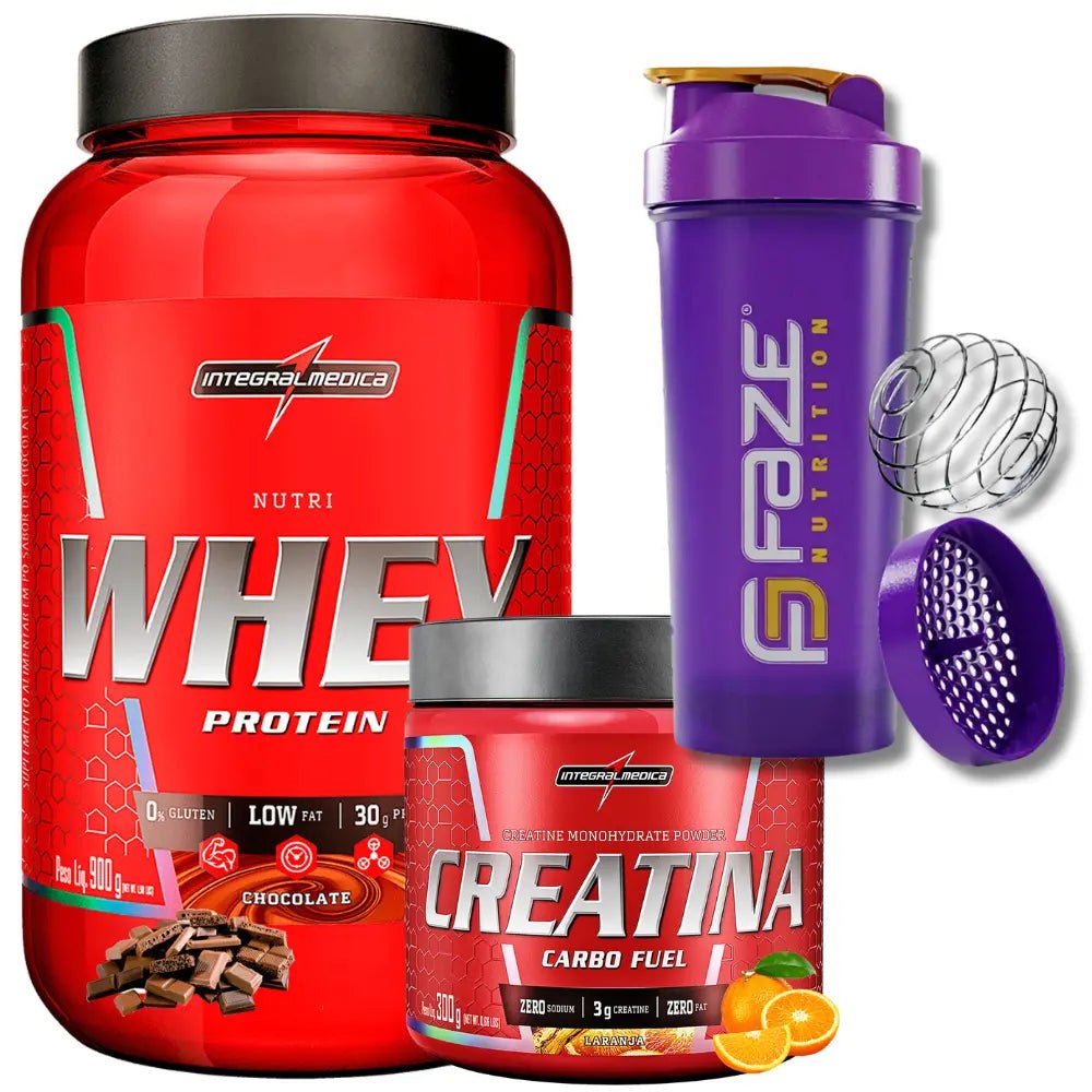Kit Nutri Whey 900g + Creatina CarboFuel 300g + Coqueteleira Integralmedica - Imagem 10