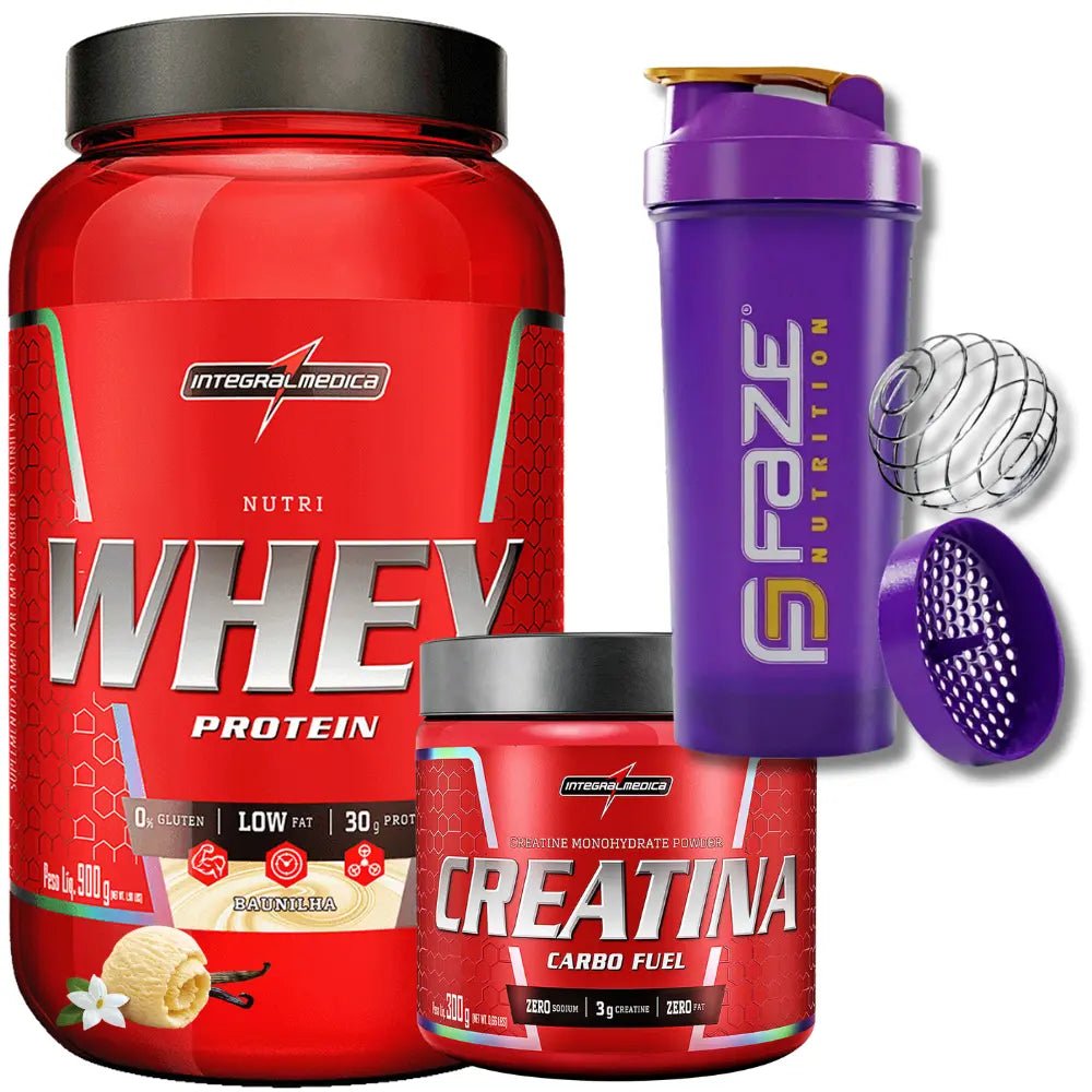 Kit Nutri Whey 900g + Creatina CarboFuel 300g + Coqueteleira Integralmedica - Imagem 11