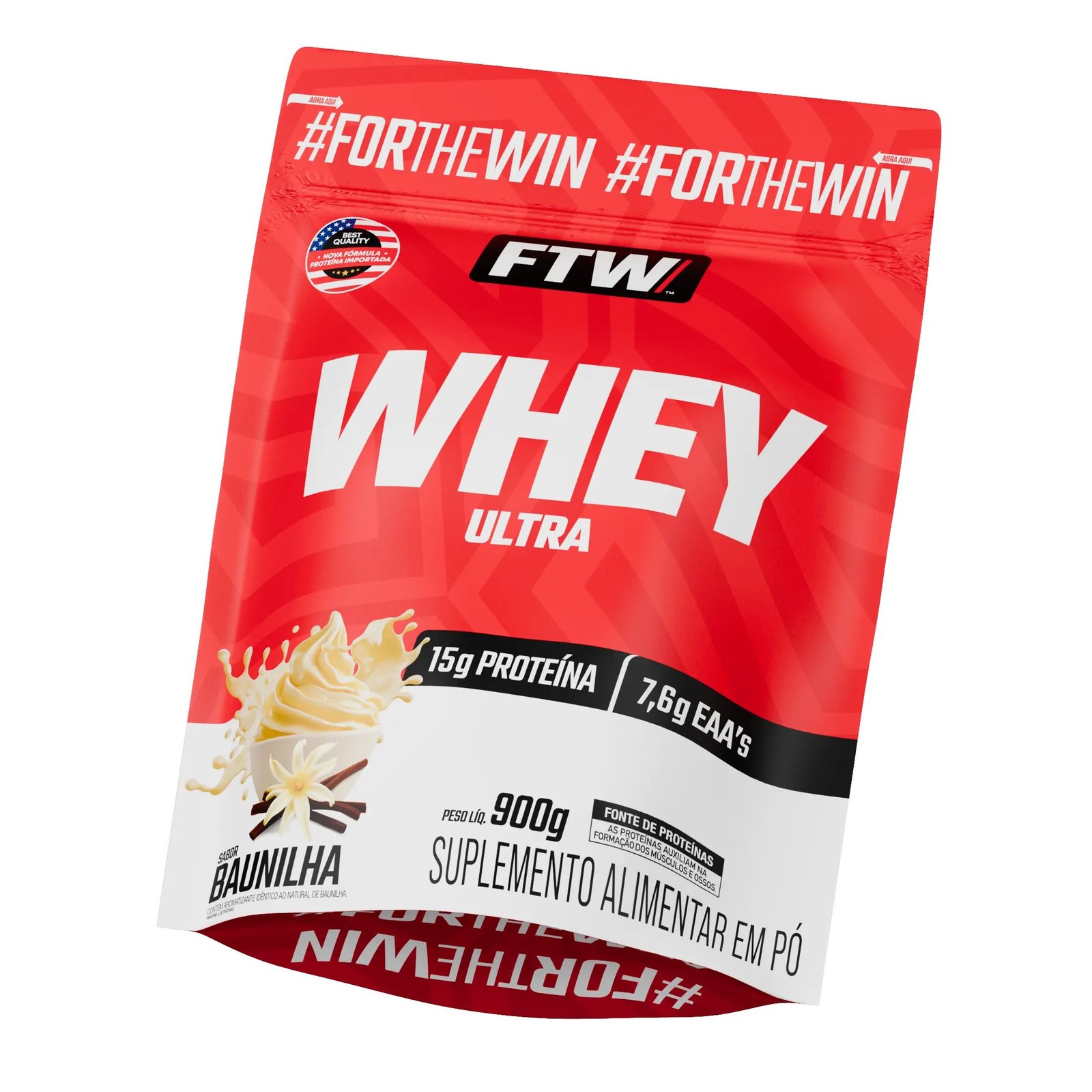 Whey Ultra Protein Refil 900g - 15g Proteína por Dose WPC FTW