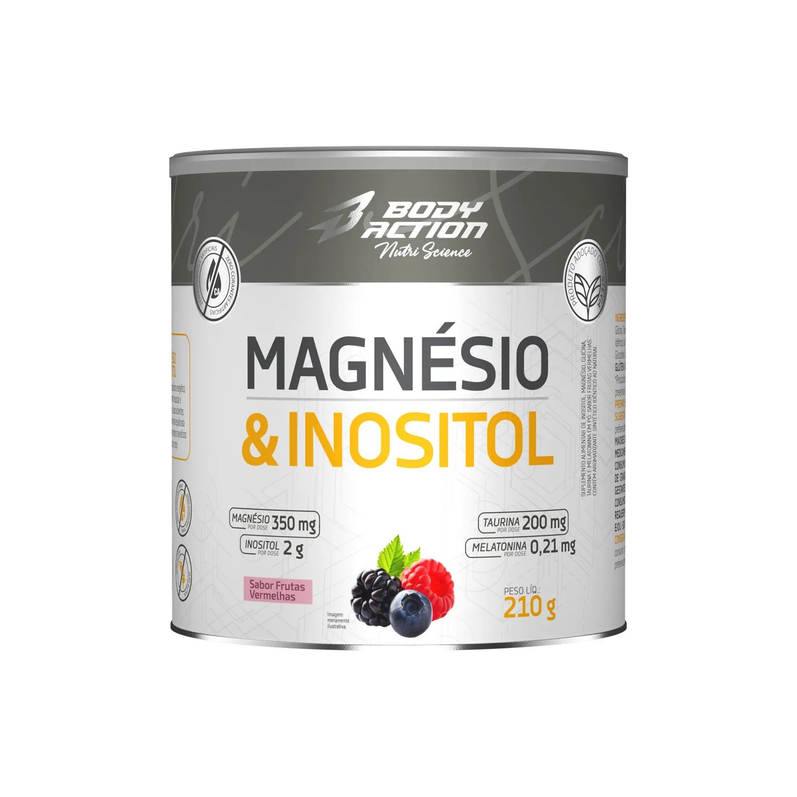 Magnésio Bisglicinato + Inositol + Melatonina Bodyaction 210g - 3 Sabores - Imagem 12