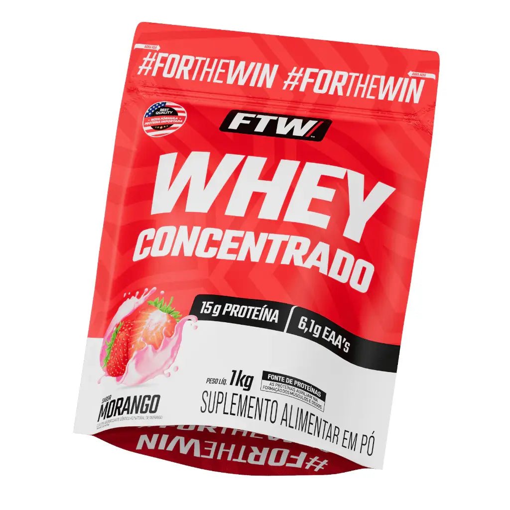 Whey Protein Concentrado FTW 1kg Refil - 15g Proteína por Dose - 6 Sabores