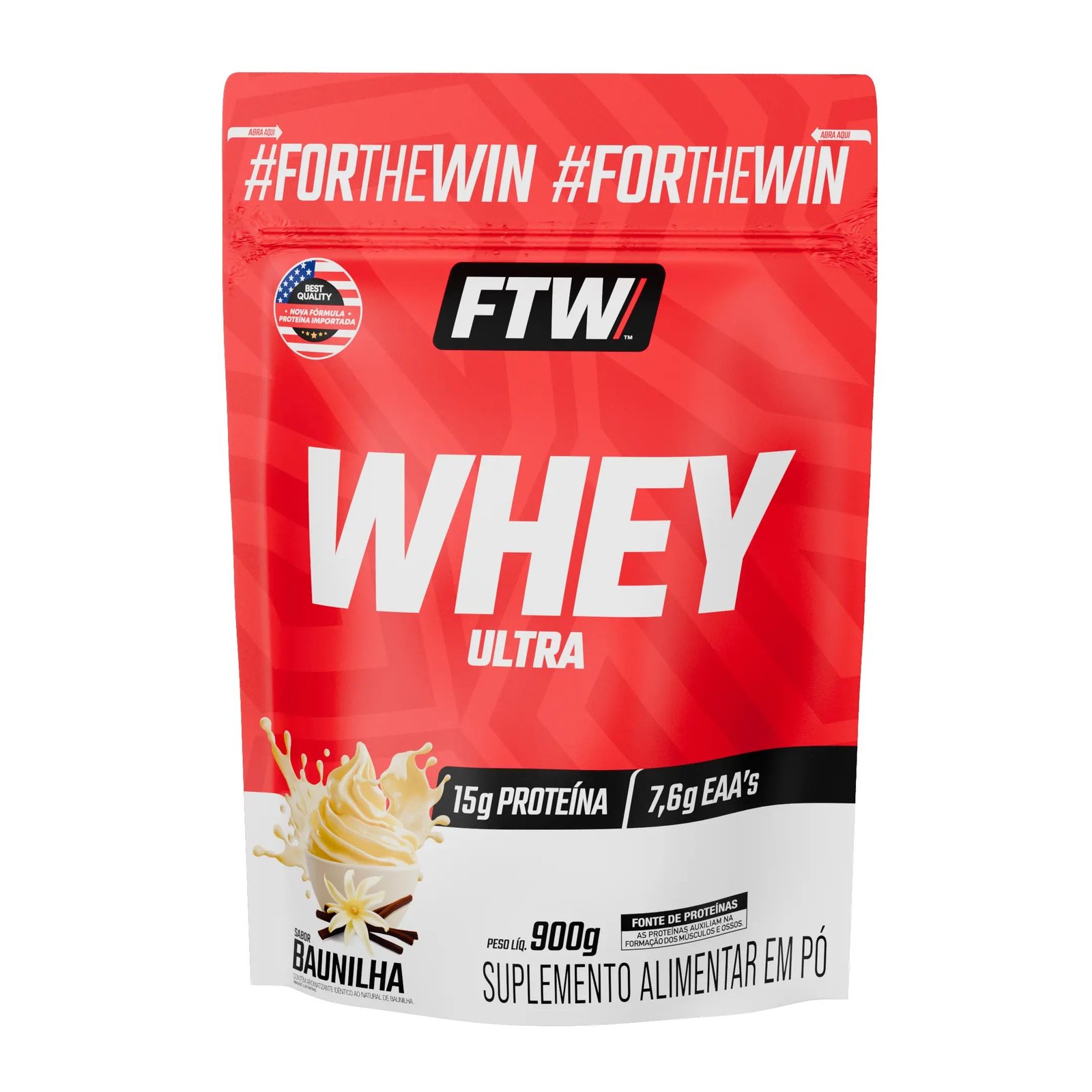 Whey Ultra Protein Refil 900g - 15g Proteína por Dose WPC FTW - Imagem 2
