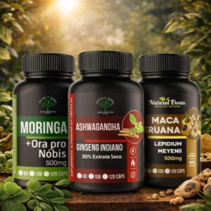Alternative view of Kit 3 Suplementos Naturais - Ginseng Indiano 360 Cápsulas 500mg cada