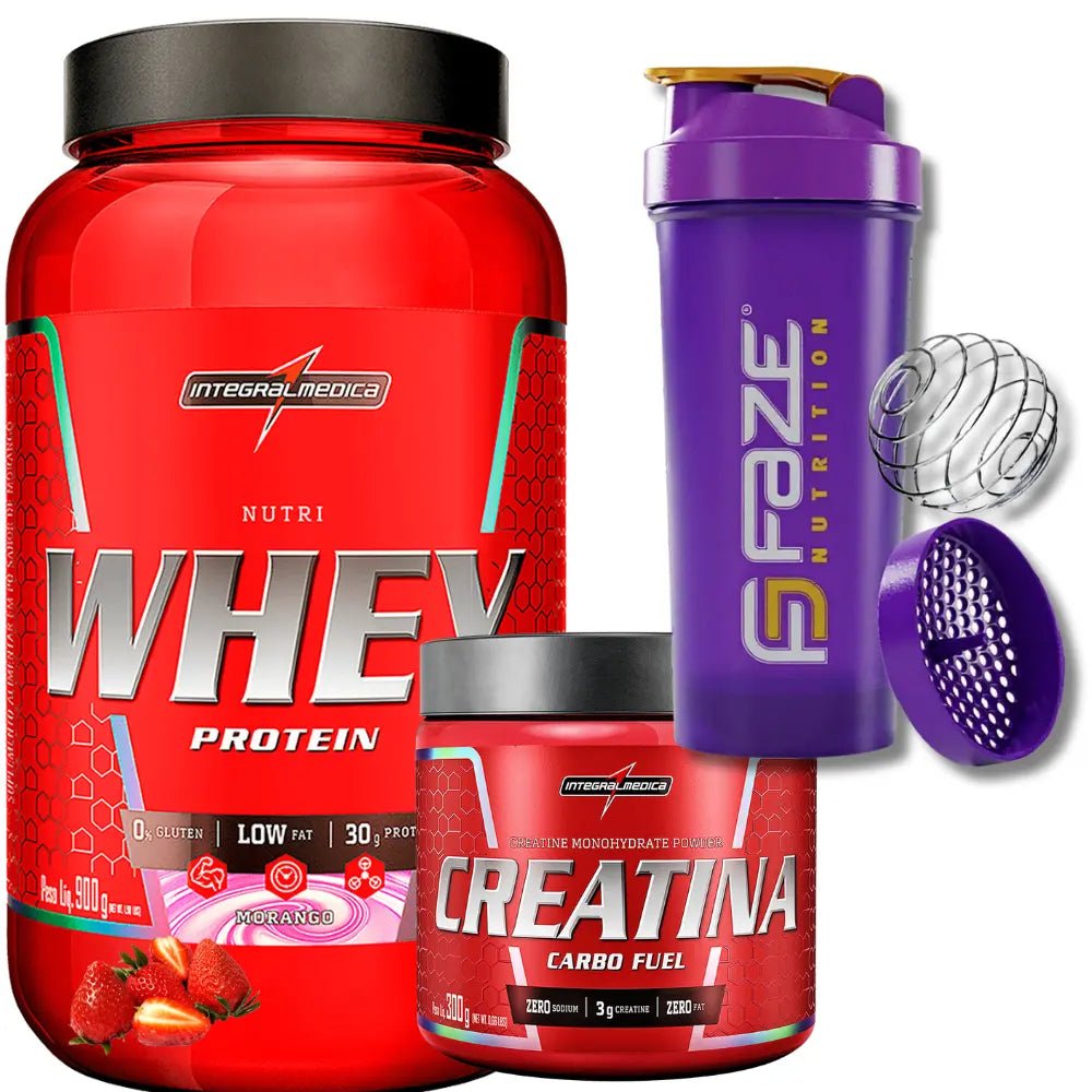Kit Nutri Whey 900g + Creatina CarboFuel 300g + Coqueteleira Integralmedica - Imagem 14