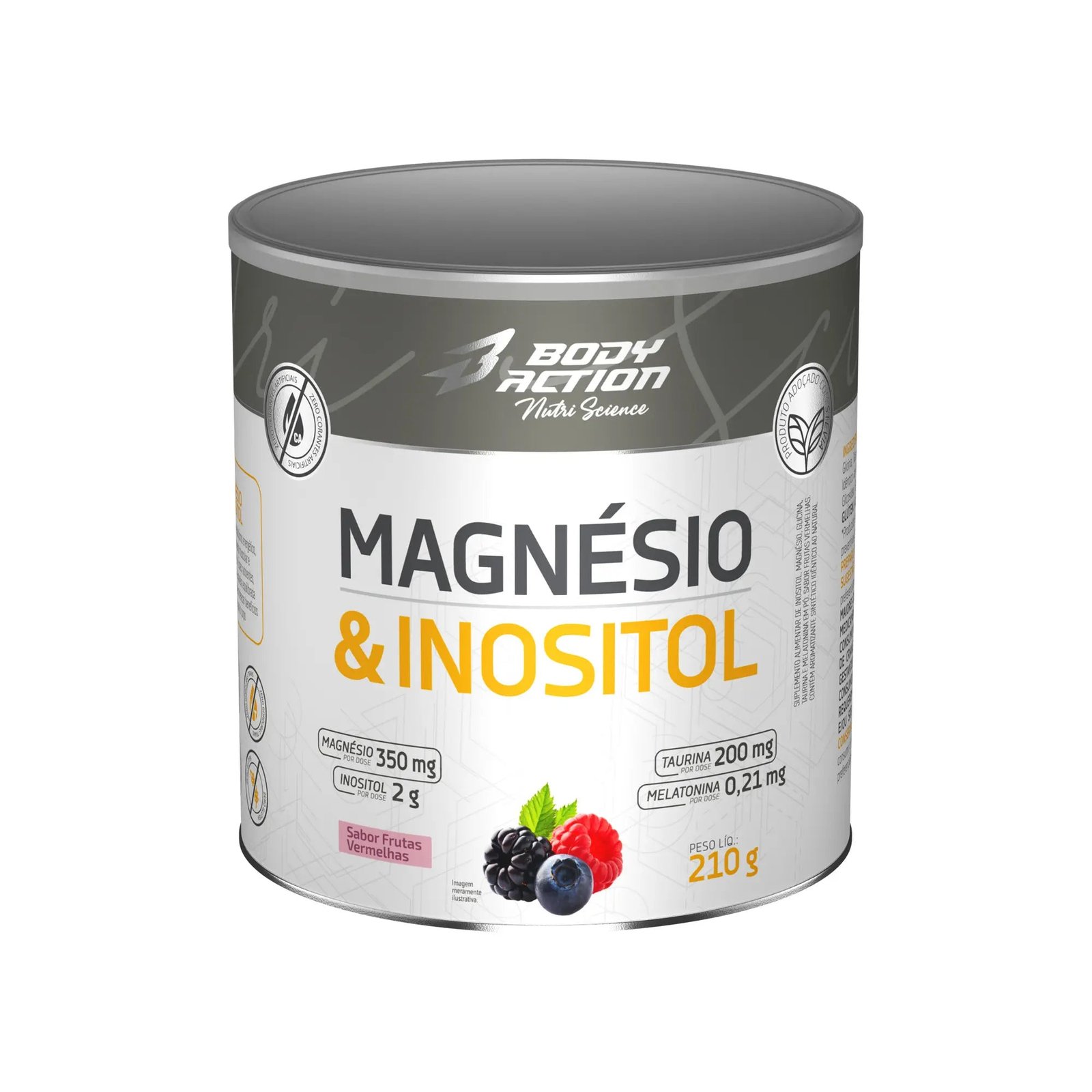 Magnésio Bisglicinato + Inositol + Melatonina Bodyaction 210g - 3 Sabores - Imagem 4